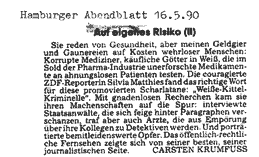 Kritik-AufEigenesRisiko-HamburgerAbendblatt